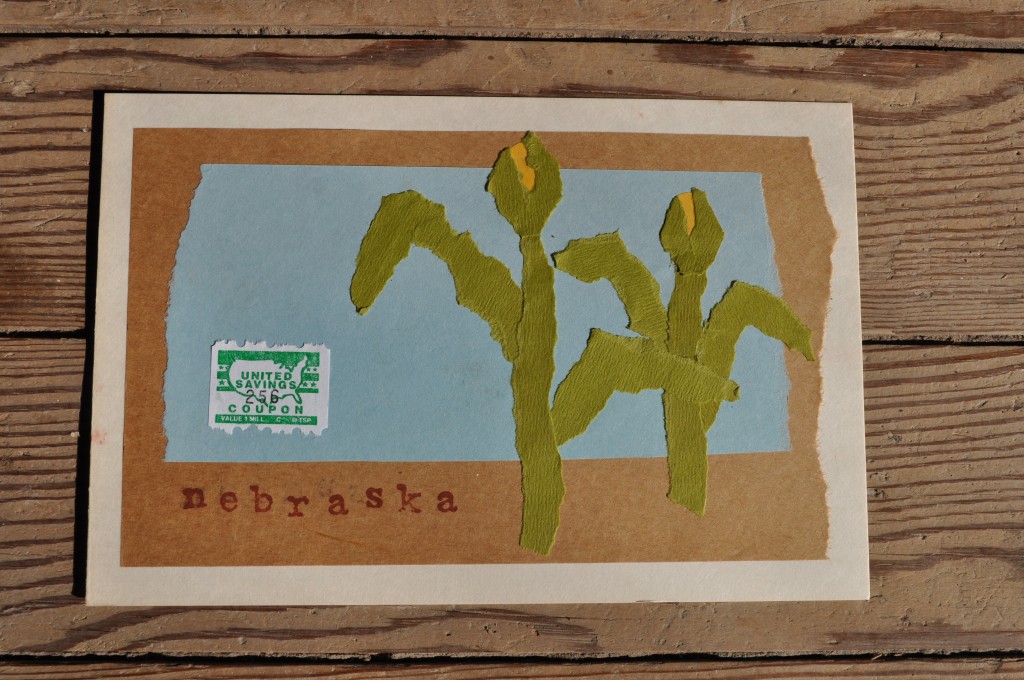 nebraska corn field, paper art