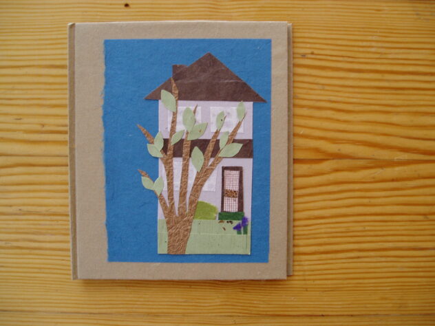 A house, hand-bound book by Lindsay Zier-Vogel